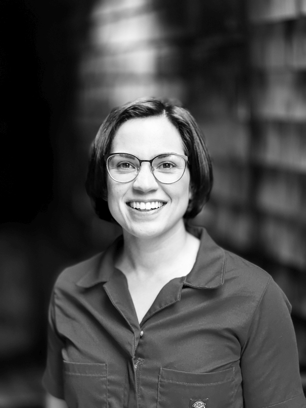black and white headshot of Joceylyn Tabancay Duffy